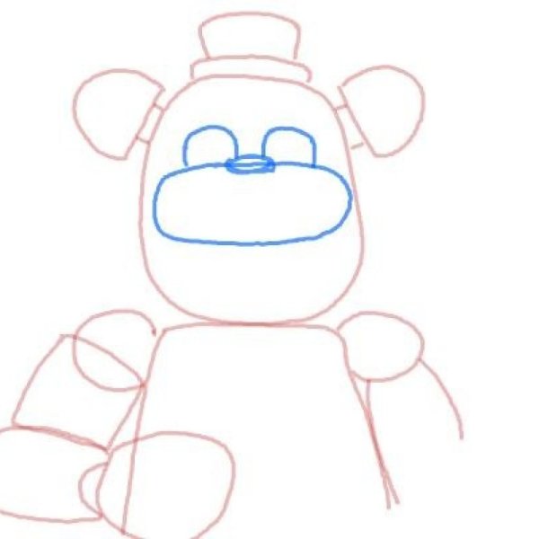 Нарисовать мишку Фредди поэтапно