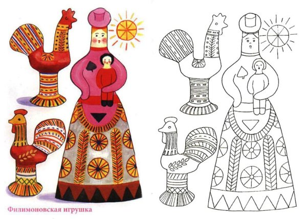 Филимоновская игрушка рисование 2 младшая