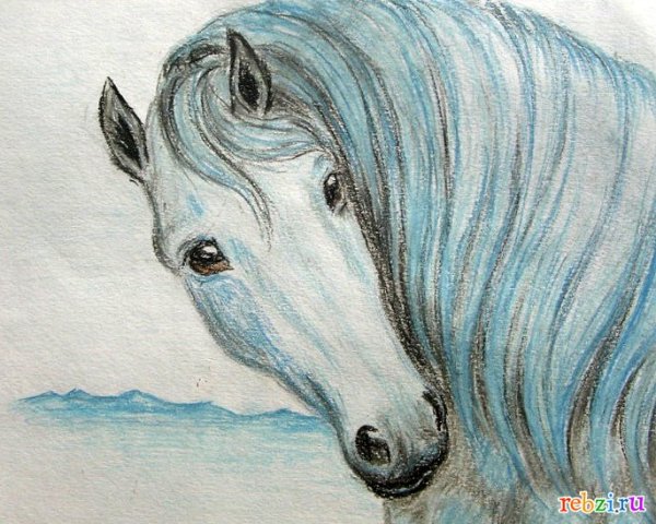 Животные восковыми мелками