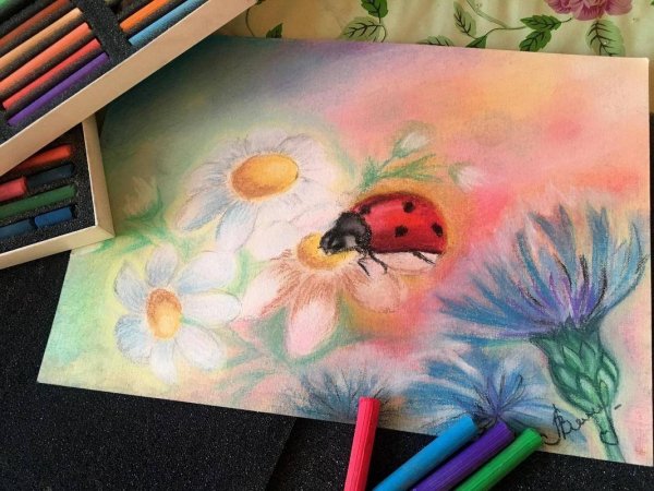Рисунки масляной пастелью