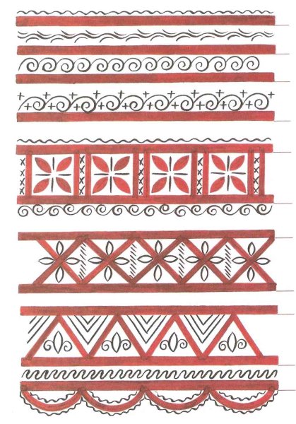 Узоры в полосе для раскрашивания