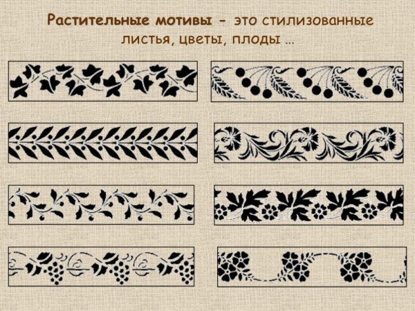 Элементы хохломской росписи в полосе