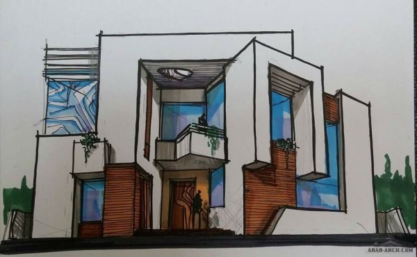 Нарисовать современный дом