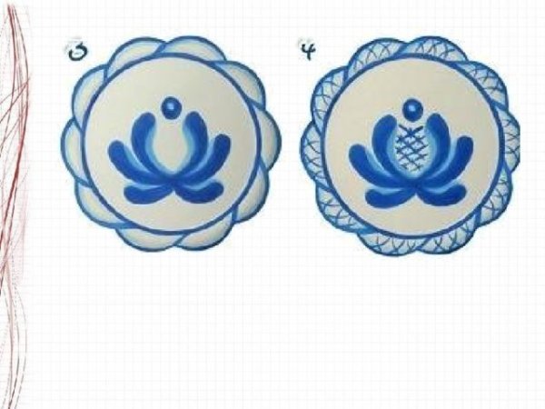 Раскраска Гжельская роспись посуды