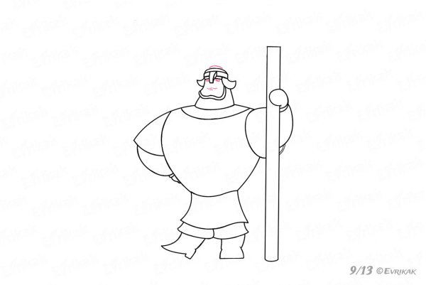 Раскраска богатырь Добрыня Никитич