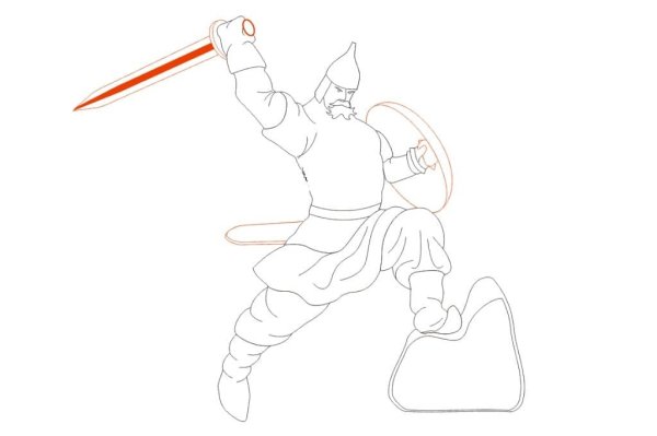 Богатырь рисунок карандашом