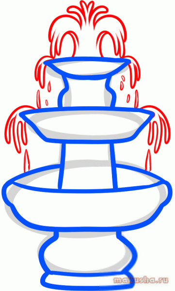 Фонтан карандашом