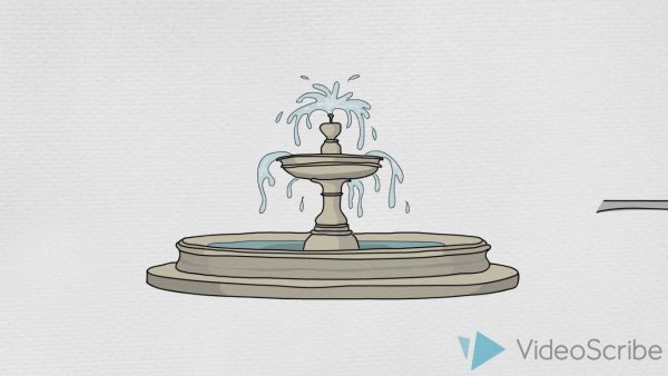 Фонтан карандашом