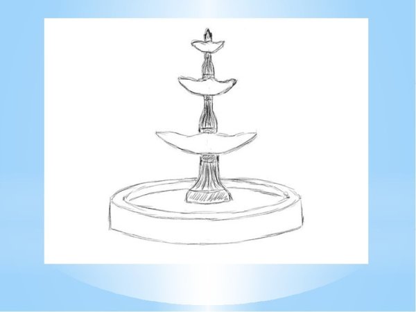 Фонтан карандашом