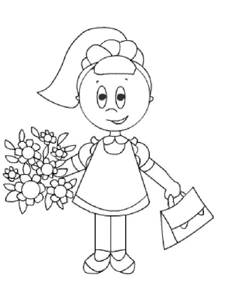 Первоклассница раскраска