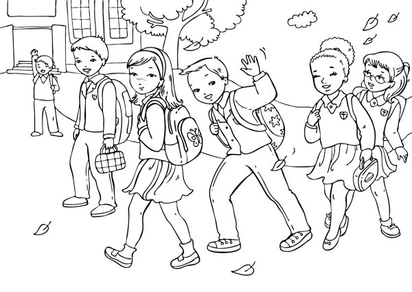 Школа раскраска для детей