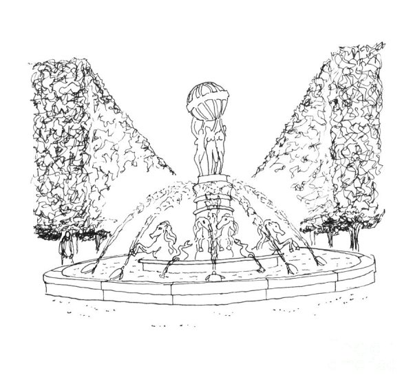 Фонтан раскраска