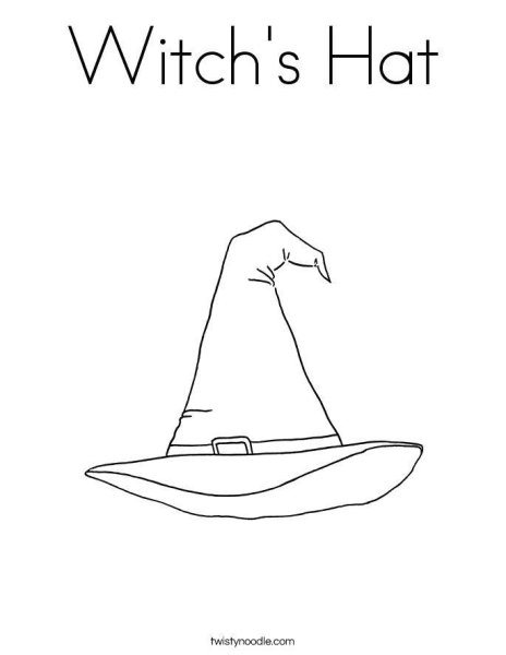 Шляпа ведьмы карандашом