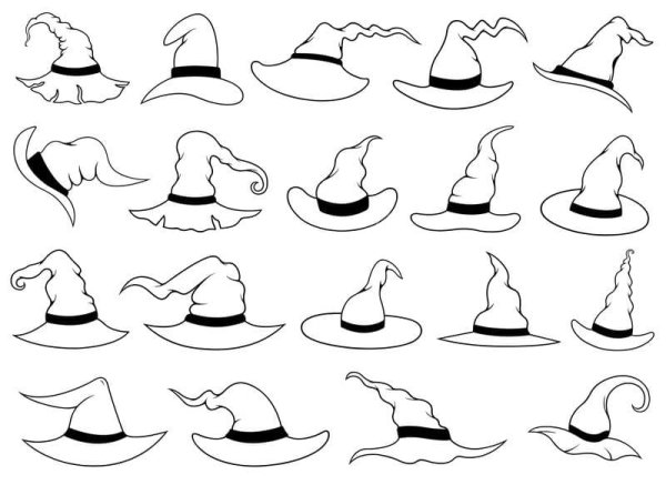 Шляпа ведьмы раскраска