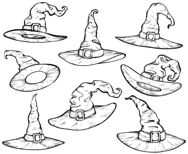 Шляпа ведьмы контур