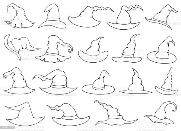 Шляпа ведьмы рисунок маленький