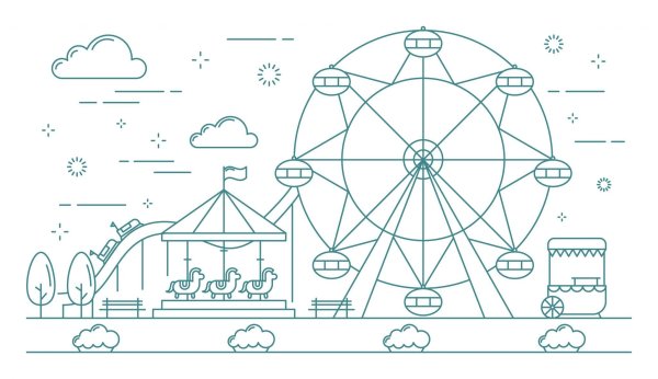 Раскраска парк аттракционов