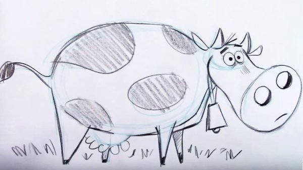 Поэтапное рисование коровы