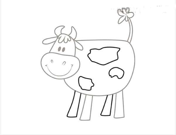 Корова рисунок карандашом легко