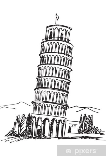 Пизанская башня раскраска