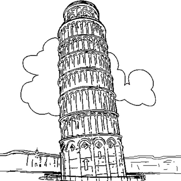 Пизанская башня рисунок карандашом легкий
