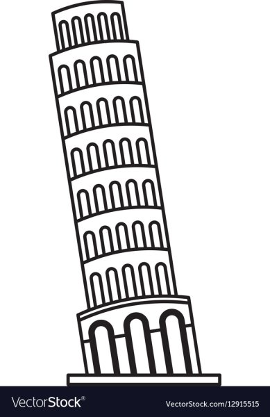 Пизанская башня Италия рисунок