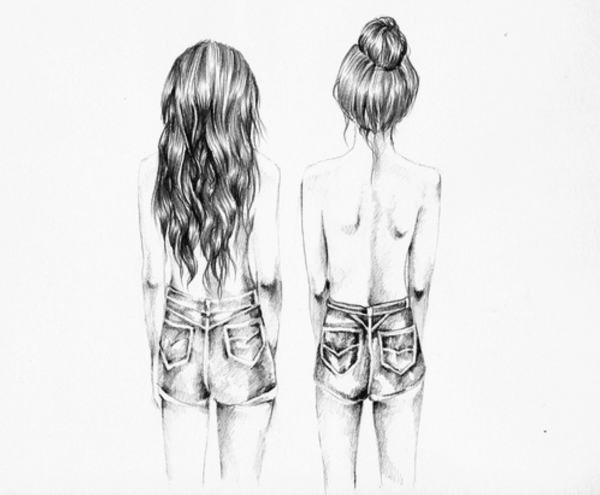 Срисовки девочек со спины