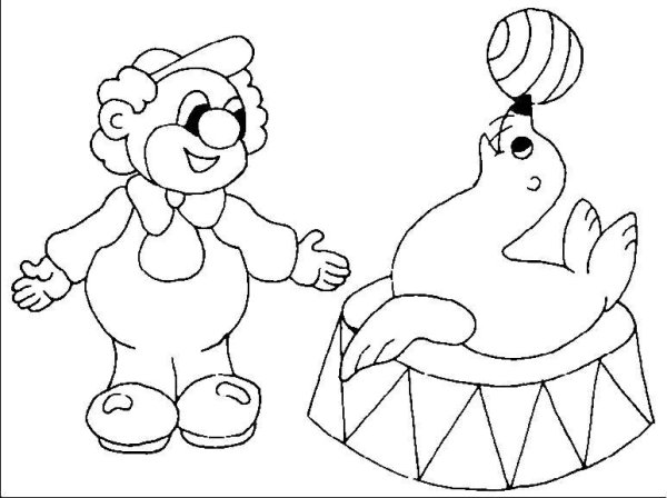 Клоун раскраска для малышей
