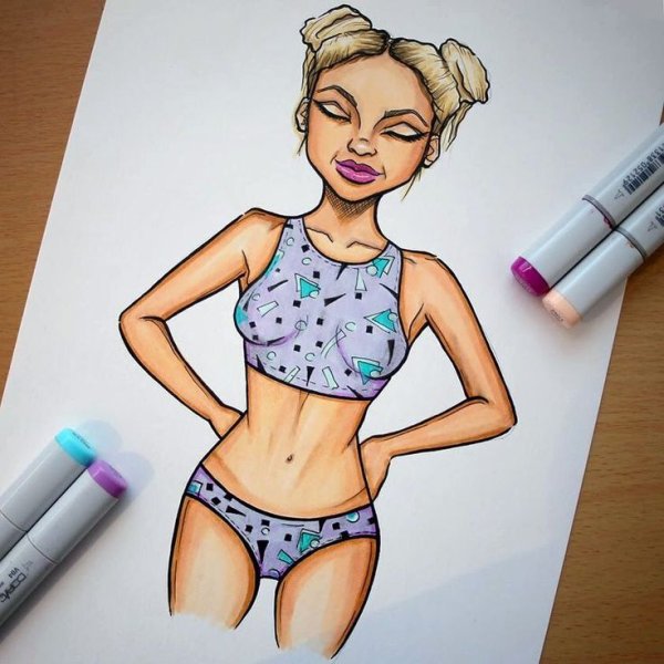 Девушка с топиком рисунок