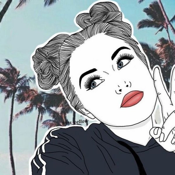 Рисунки девушек из Инстаграм