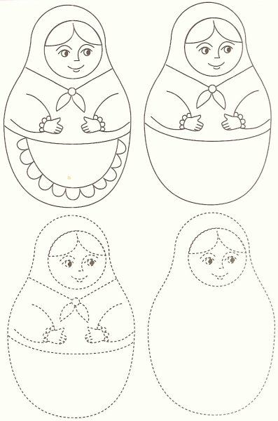 Матрёшка рисунок карандашом