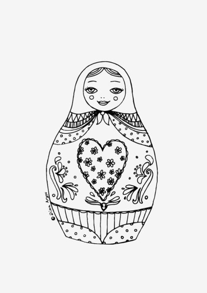 Матрешка пошаговое рисование