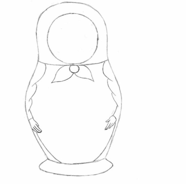 Эскиз матрешки для раскрашивания