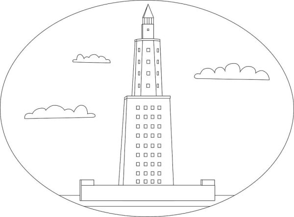 Александрийский Маяк раскраска для детей