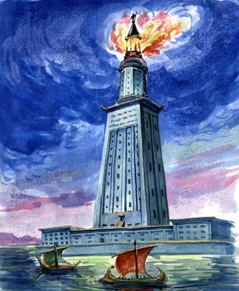 Александрийский Маяк чудо света рисунок