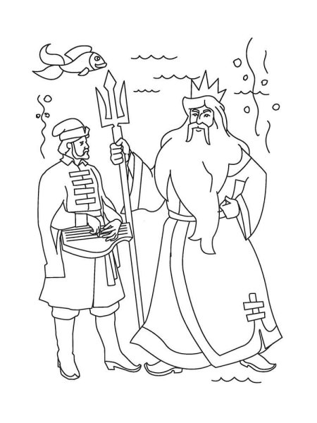 Былина Садко раскраска