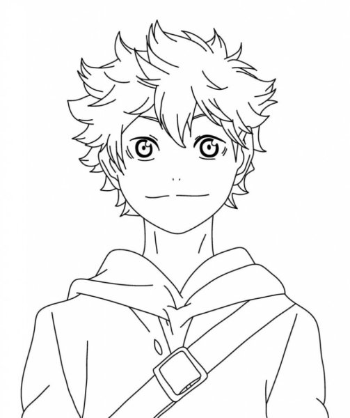 Хината шоё чёрно белый