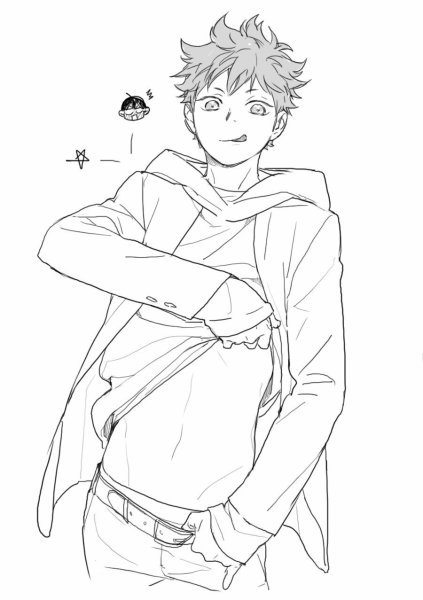 Хината шоё черно белый