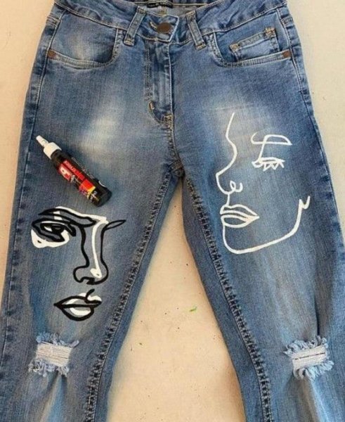 Разукрашенные джинсы