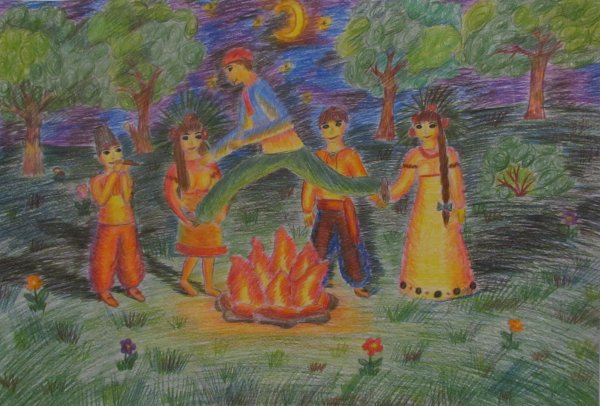 Нарисовать праздник Ивана Купала
