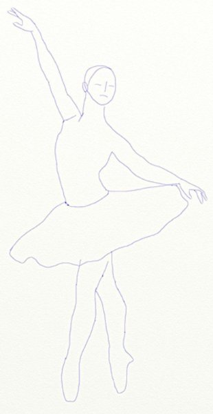 Балерина поэтапное рисование
