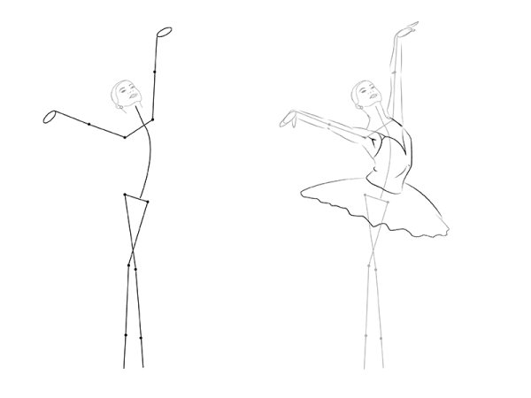 Балерина карандашом