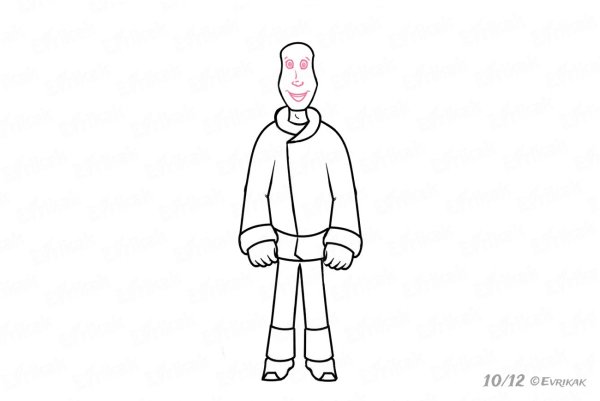 Поэтапное рисование Ивана царевича