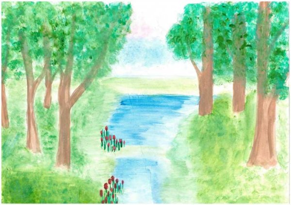 Рисунок про лес 4 класс