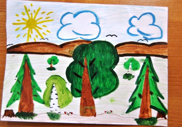 Рисунок на тему лес