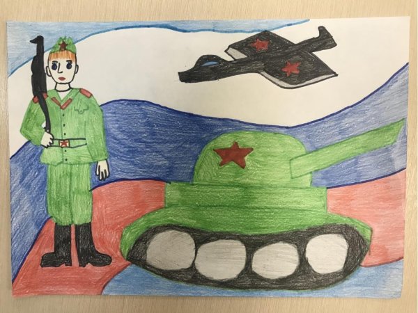 Детские рисунки к 23 февраля