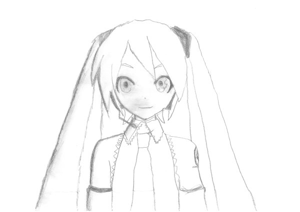 Аниме рисунки карандашом Хатсуне Мику