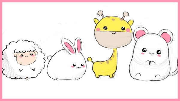 Рисунки для срисовки милые Каваи