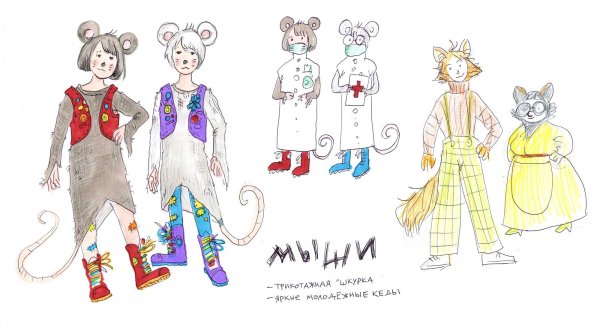 Театральный костюм карандашом