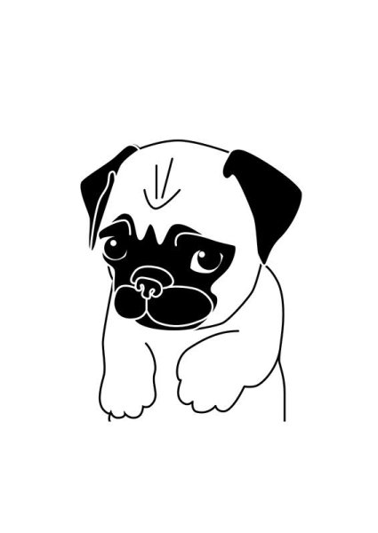 Мопс трафарет